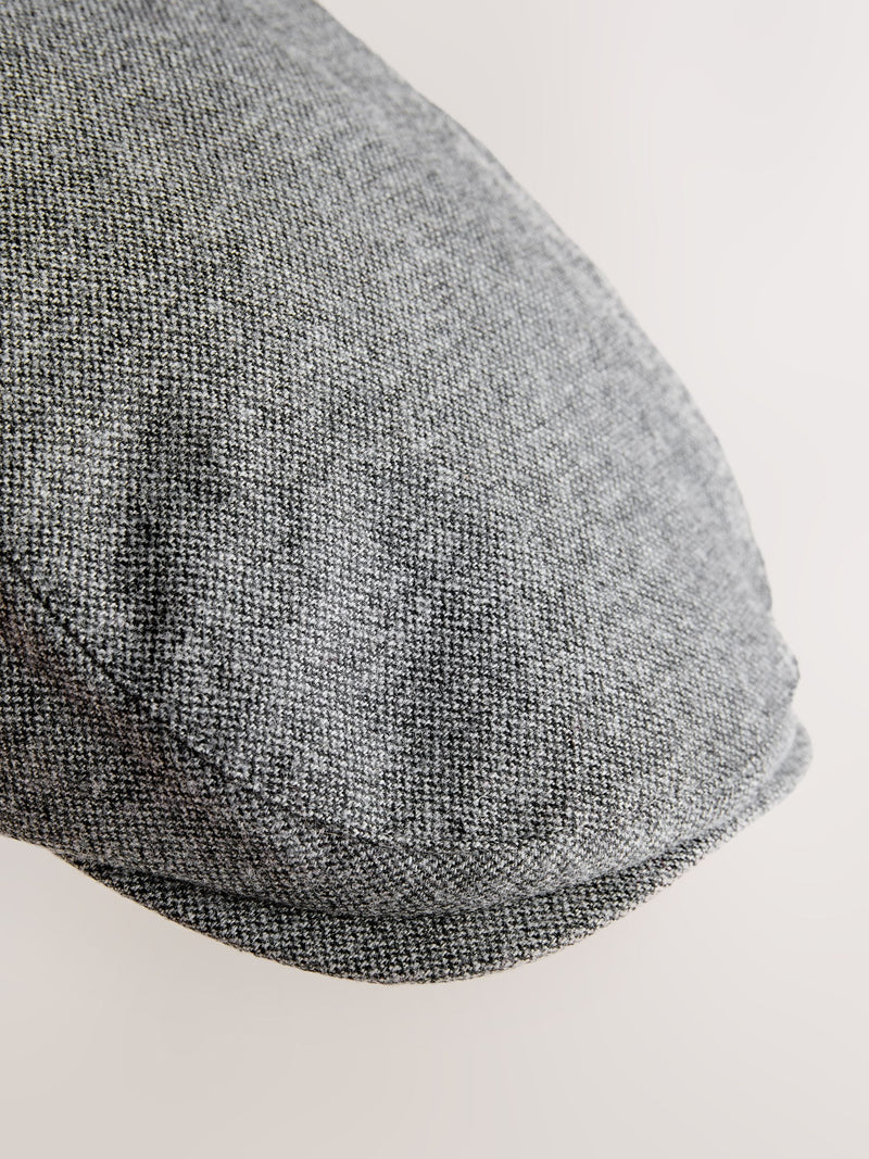 Charcoal herringbone flat cap, UK version