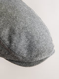 Charcoal herringbone flat cap, UK version