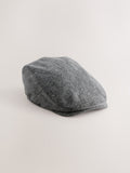 Charcoal herringbone flat cap, UK version