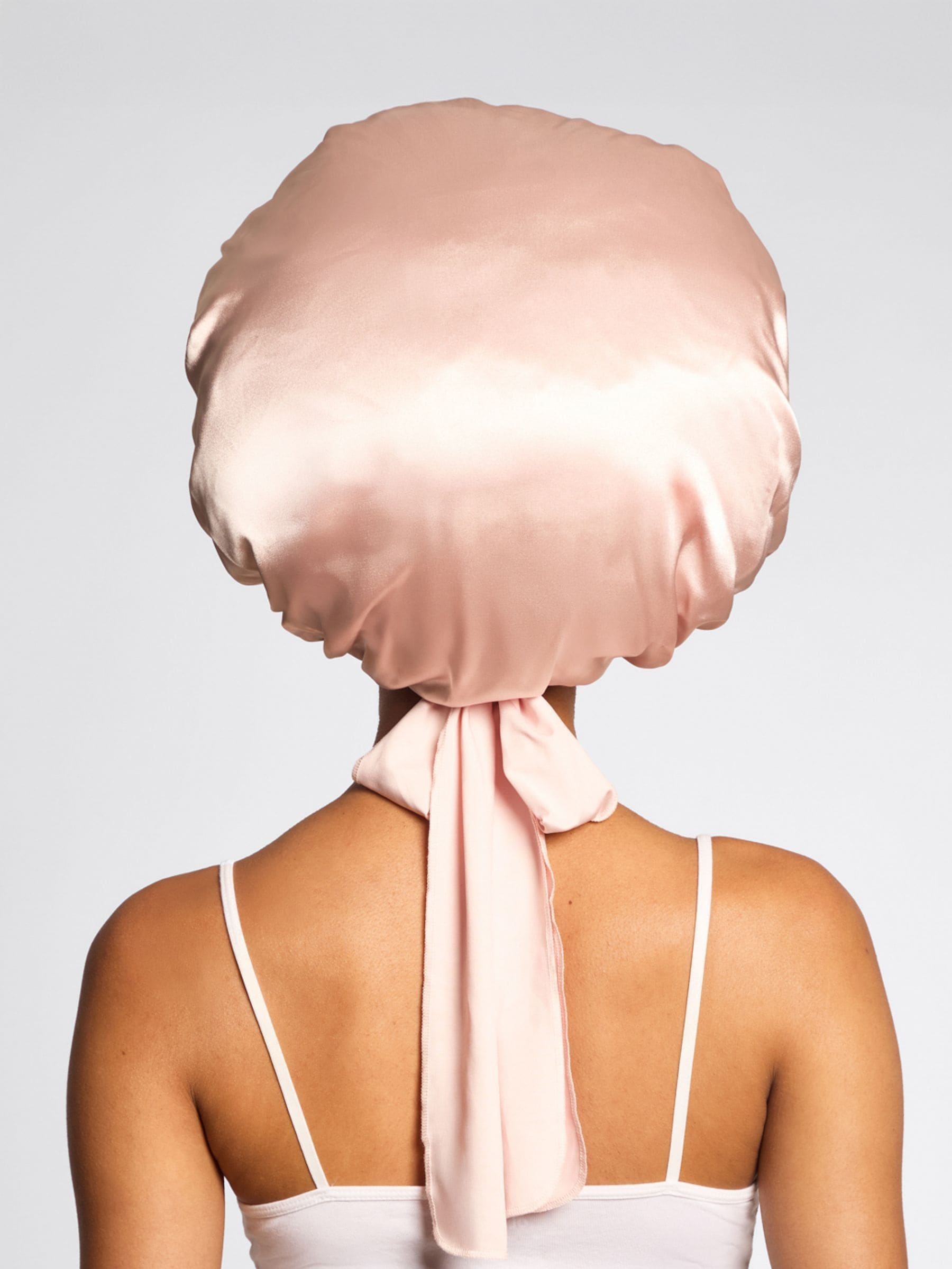 Kitsch satin hair bonnet adjustable oversized blush - British product