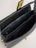 Black leather croc effect cross-body bag, imported from the UK