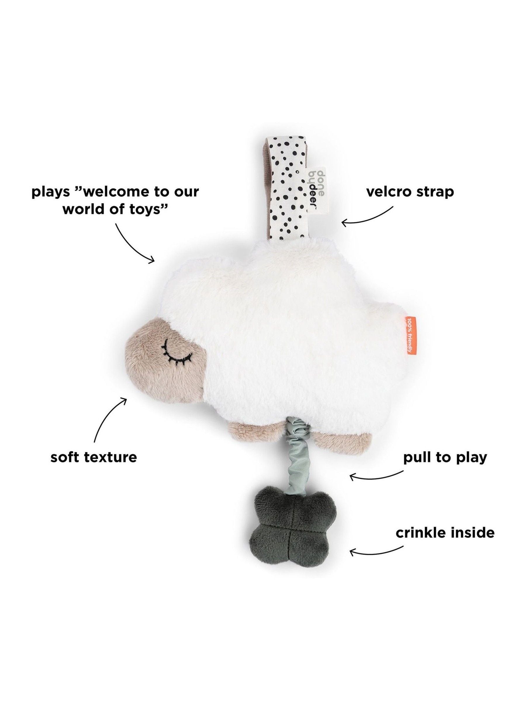 Done by Deer Sheepy baby musical toy 21x18 cm, imported from the UK