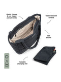 Done by Deer black quilted changing tote bag 26L, imported from the UK