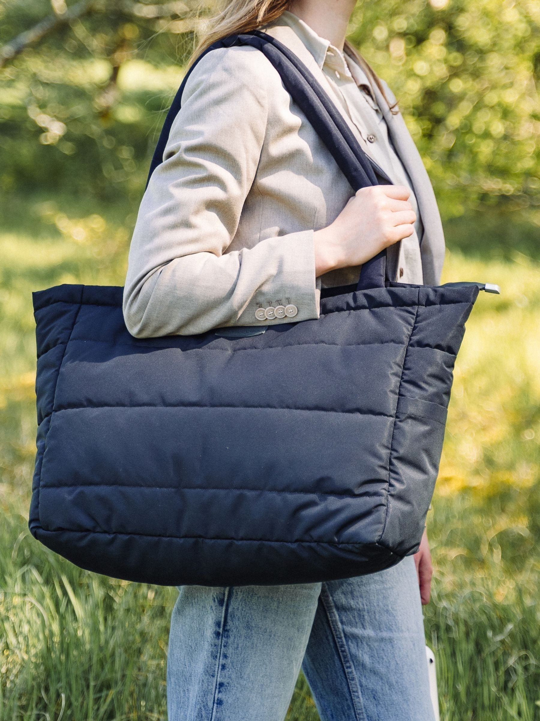 Done by Deer black quilted changing tote bag 26L, imported from the UK
