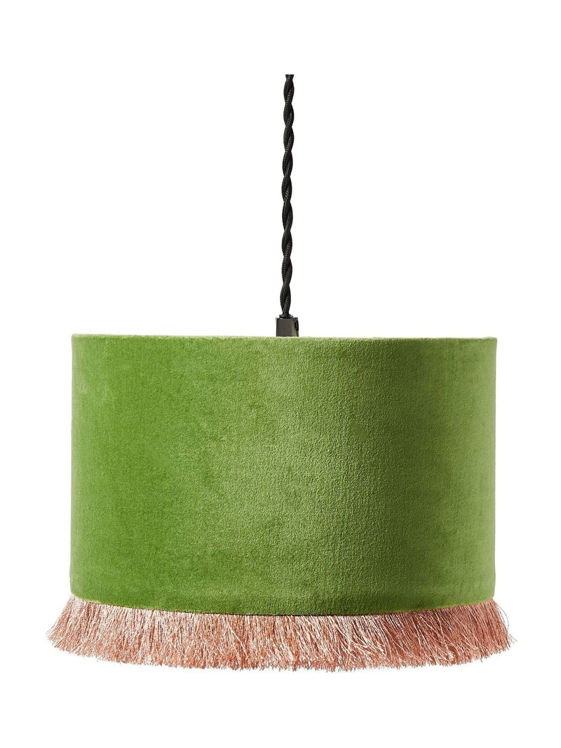 Oliver Bonas green velvet drum lamp shade Ero H20cm, UK version