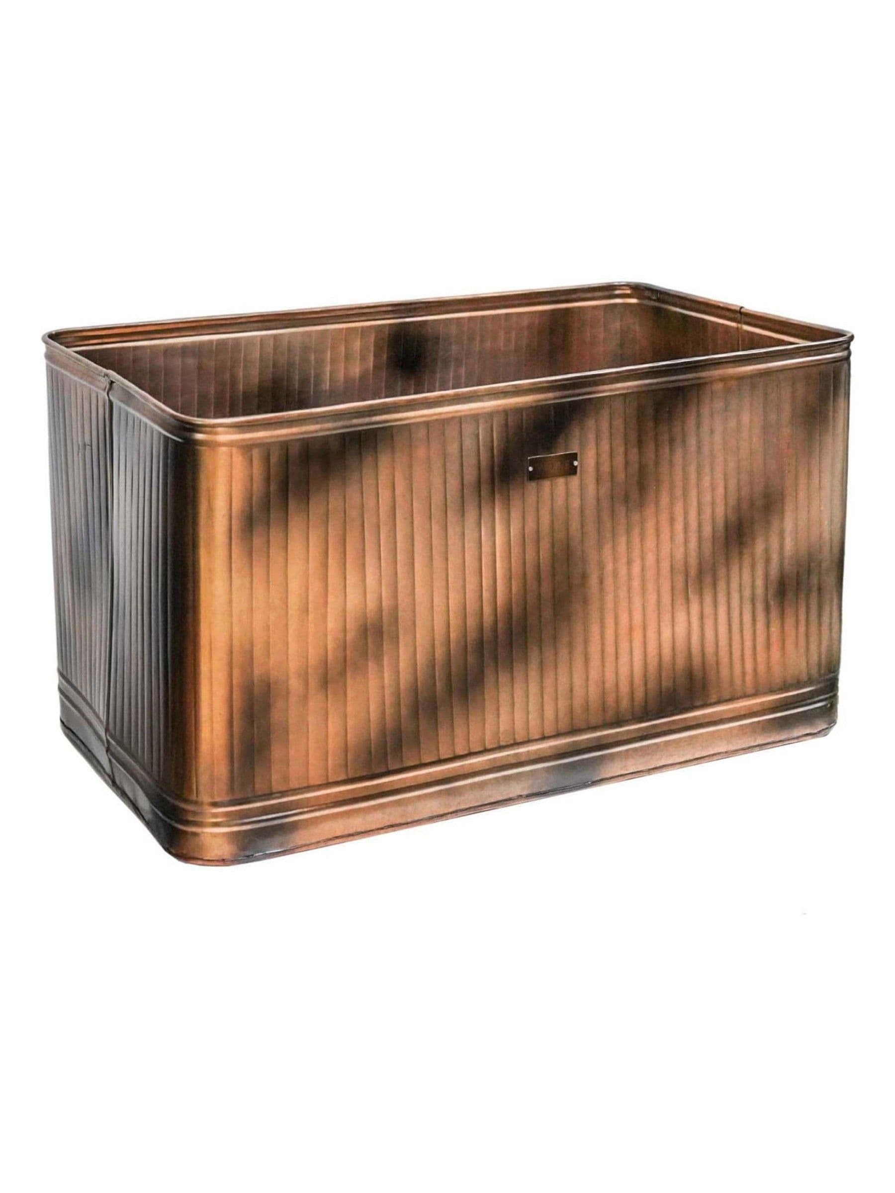 Ivyline Copper Hampton rectangular planter, UK version