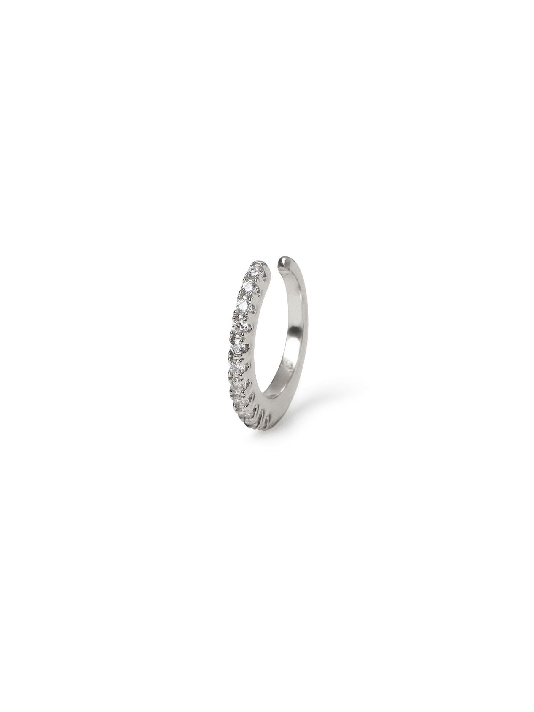 Aela silver tone cubic zirconia ear cuff - British product