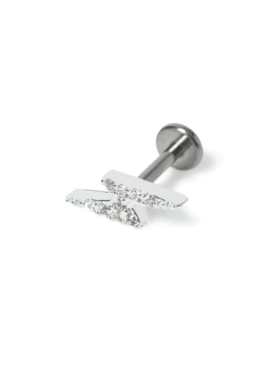 Next Aela Silver Tone Cubic Zirconia Lightning Bolt Stud Earring- Buy online at McGrocer