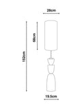 White Kara floor lamp ceramic 152cm, imported from the UK