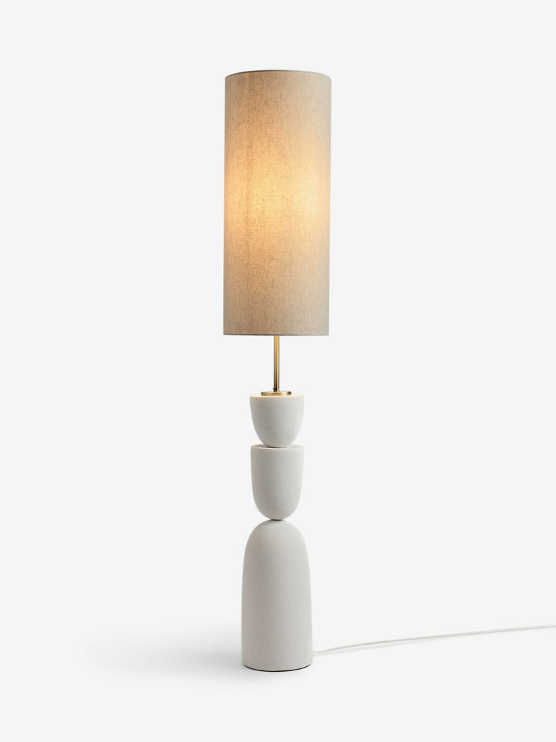 White Kara floor lamp ceramic 152cm, imported from the UK