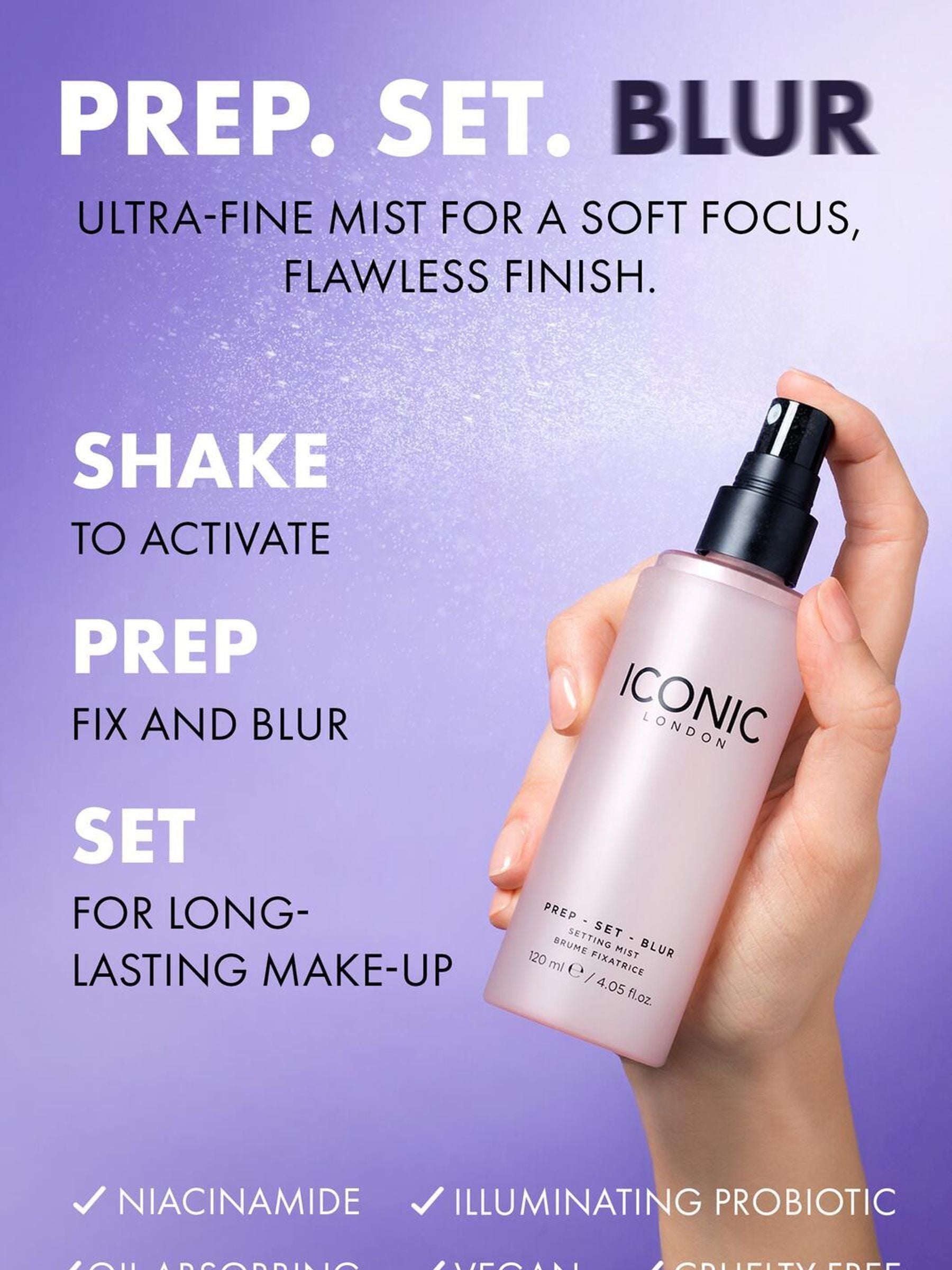 ICONIC London Prep Set Blur setting spray travel size, UK version