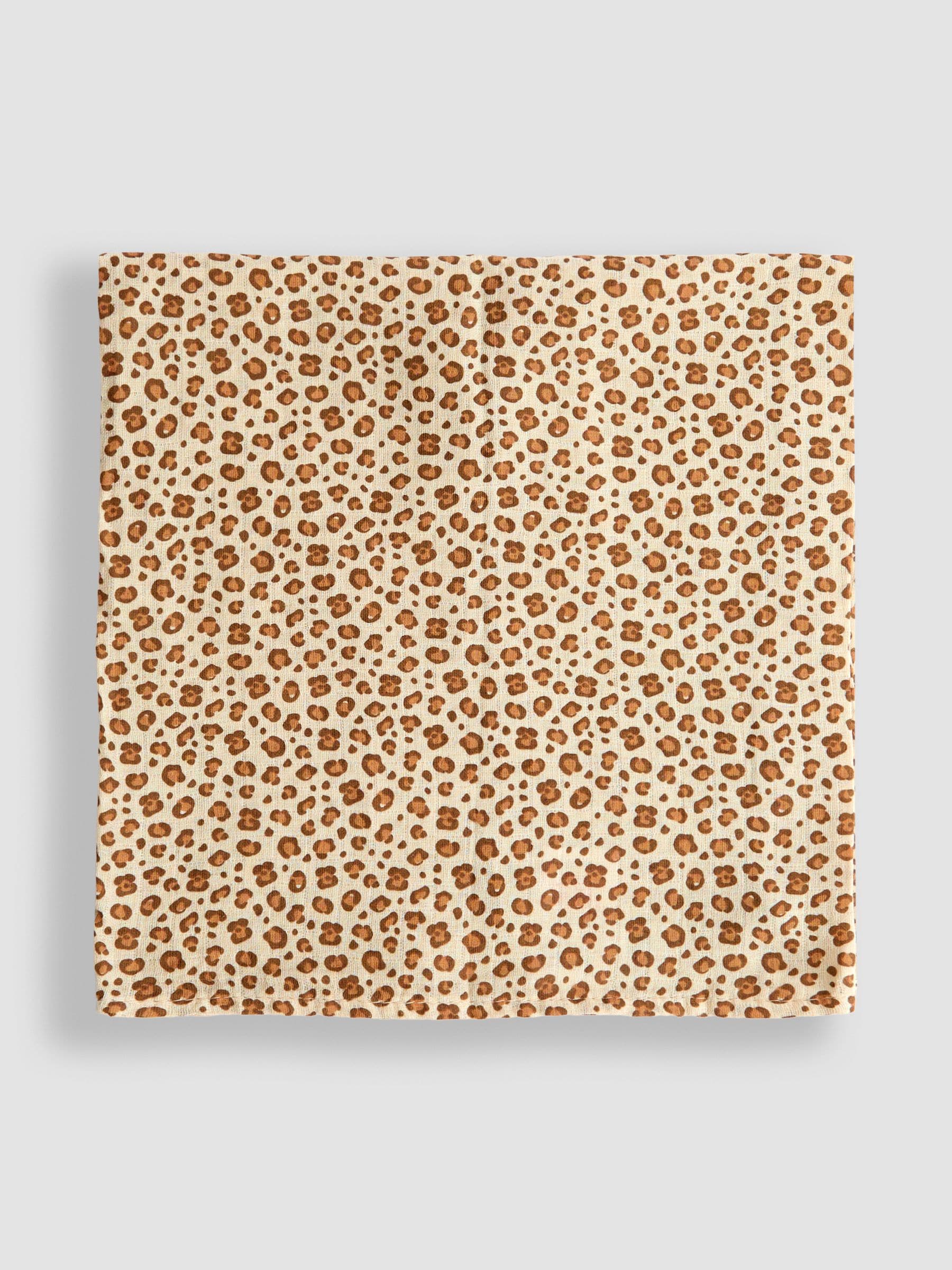 JoJo Maman Bébé leopard muslin cloths 3-pack British product