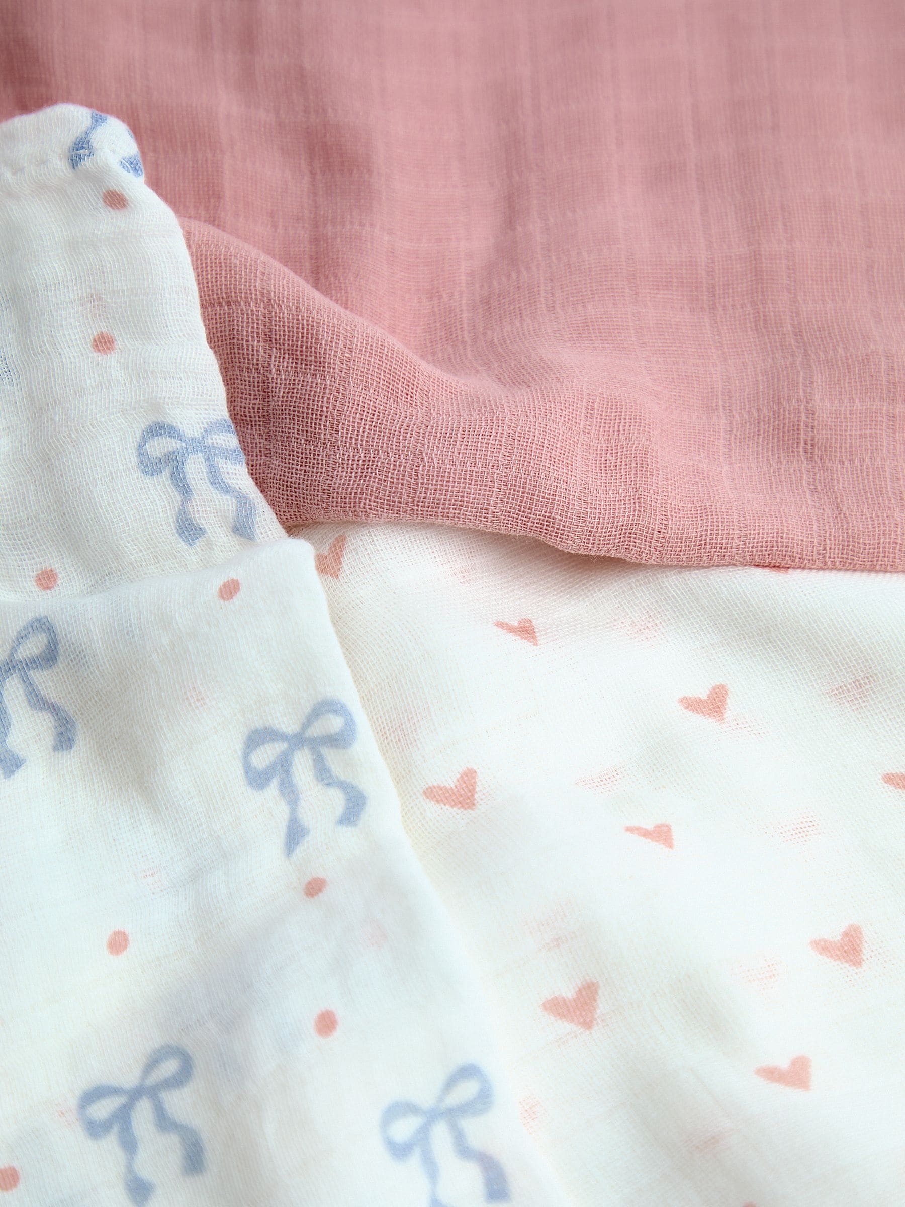 JoJo Maman Bébé 3-pack muslin cloths 60x60cm, UK version