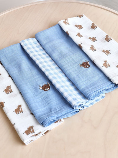 Next JoJo Maman Bébé Highland Cow 5-Pack Muslins- Buy online at McGrocer