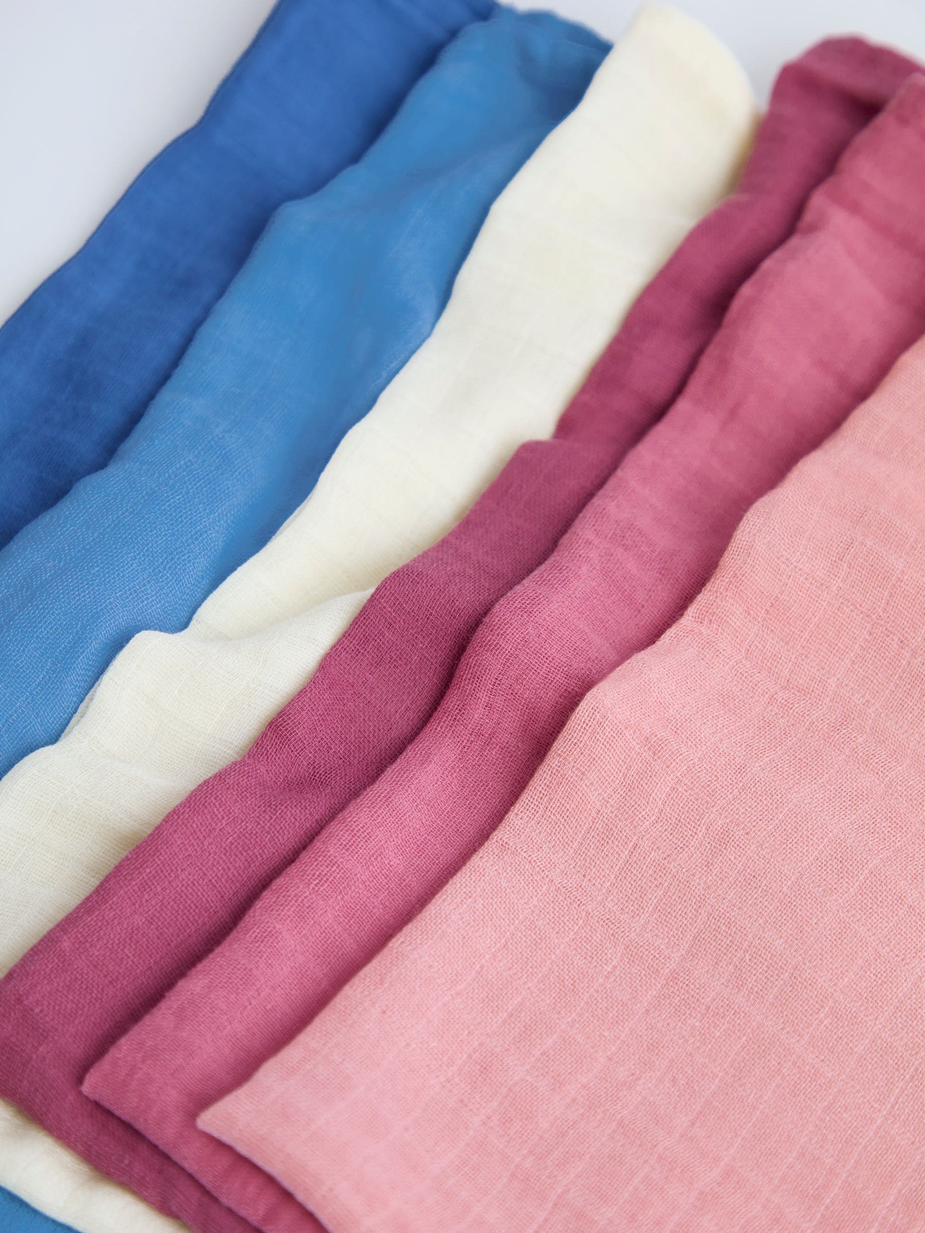 JoJo Maman Bébé pastel muslin cloths 6-pack 60x60cm, imported from the UK