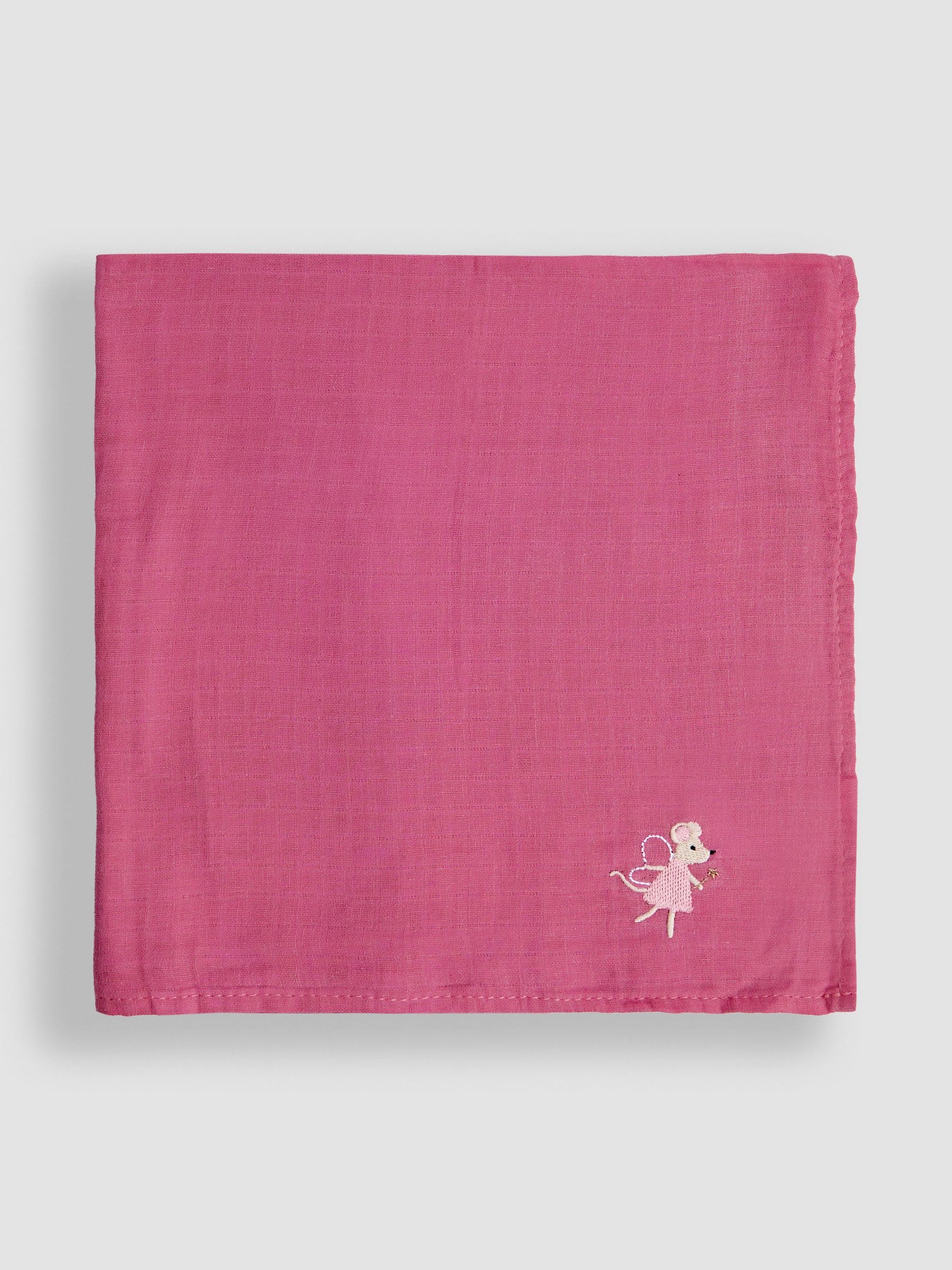 JoJo Maman Bébé Fairy Mouse muslin cloths 5-pack (British brand)