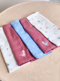 JoJo Maman Bébé Fairy Mouse muslin cloths 5-pack (British brand)