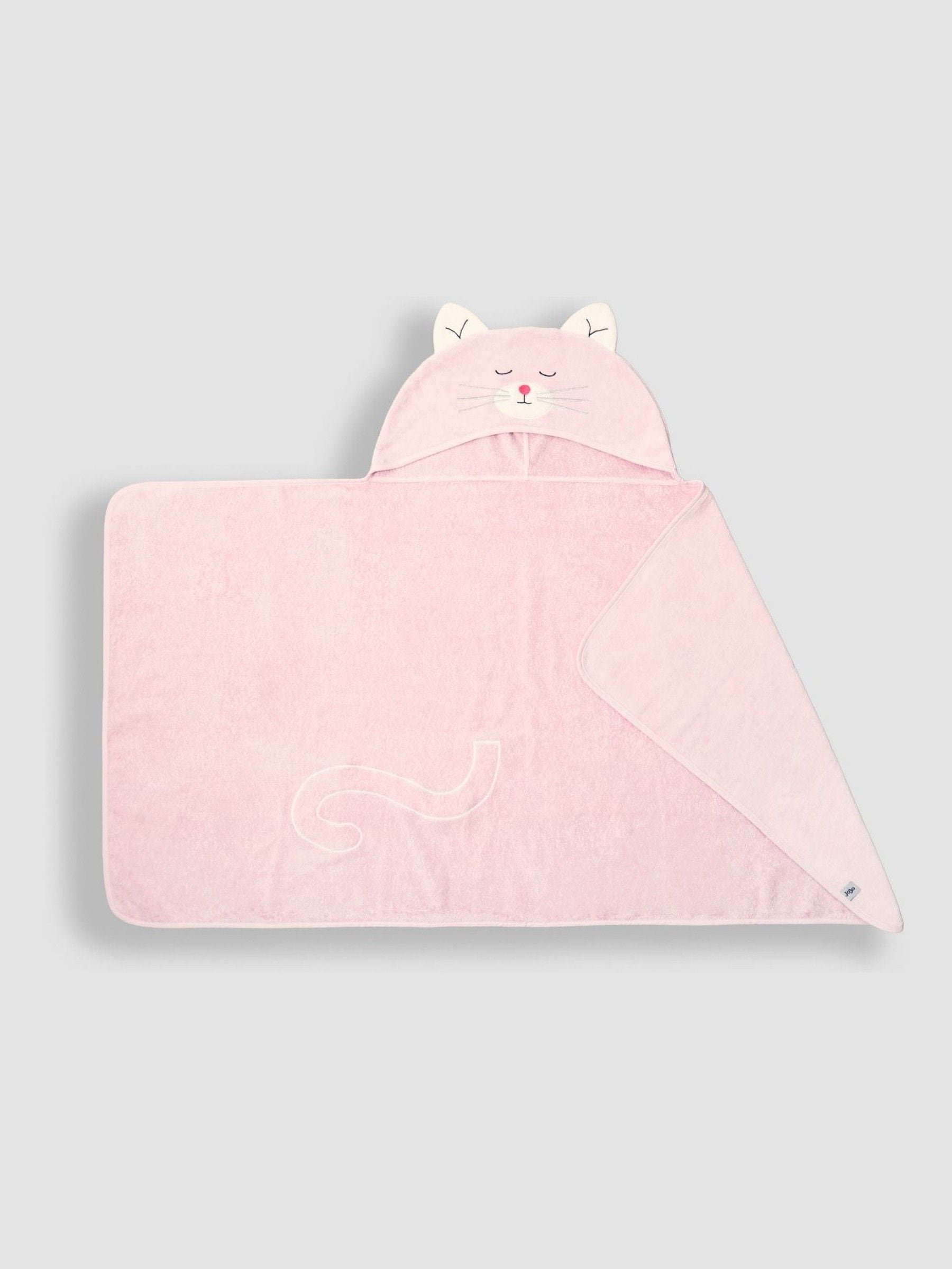 JoJo Maman Bébé Pink Cat Large Hooded Towel, UK version
