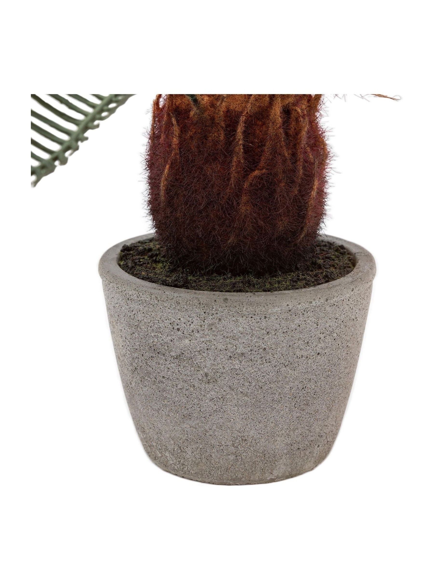 Gallery Home Natural Faux Wide Palm in Concrete Pot 49cm, UK version