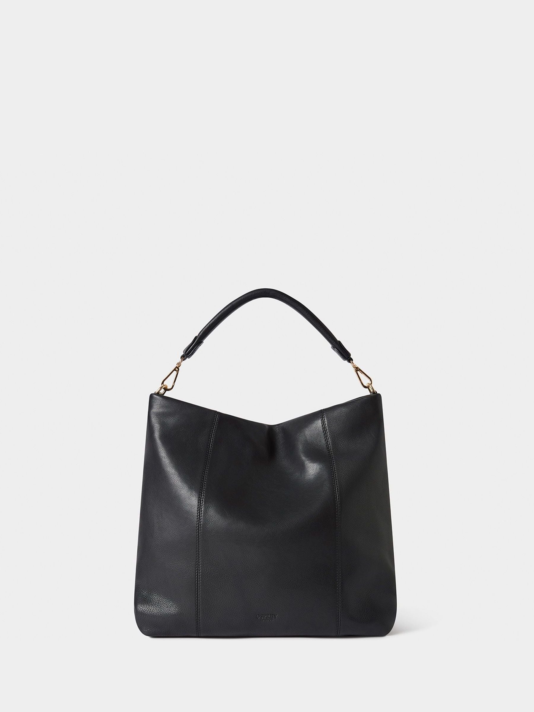 Osprey London Large Carina Hobo black leather bag - British product