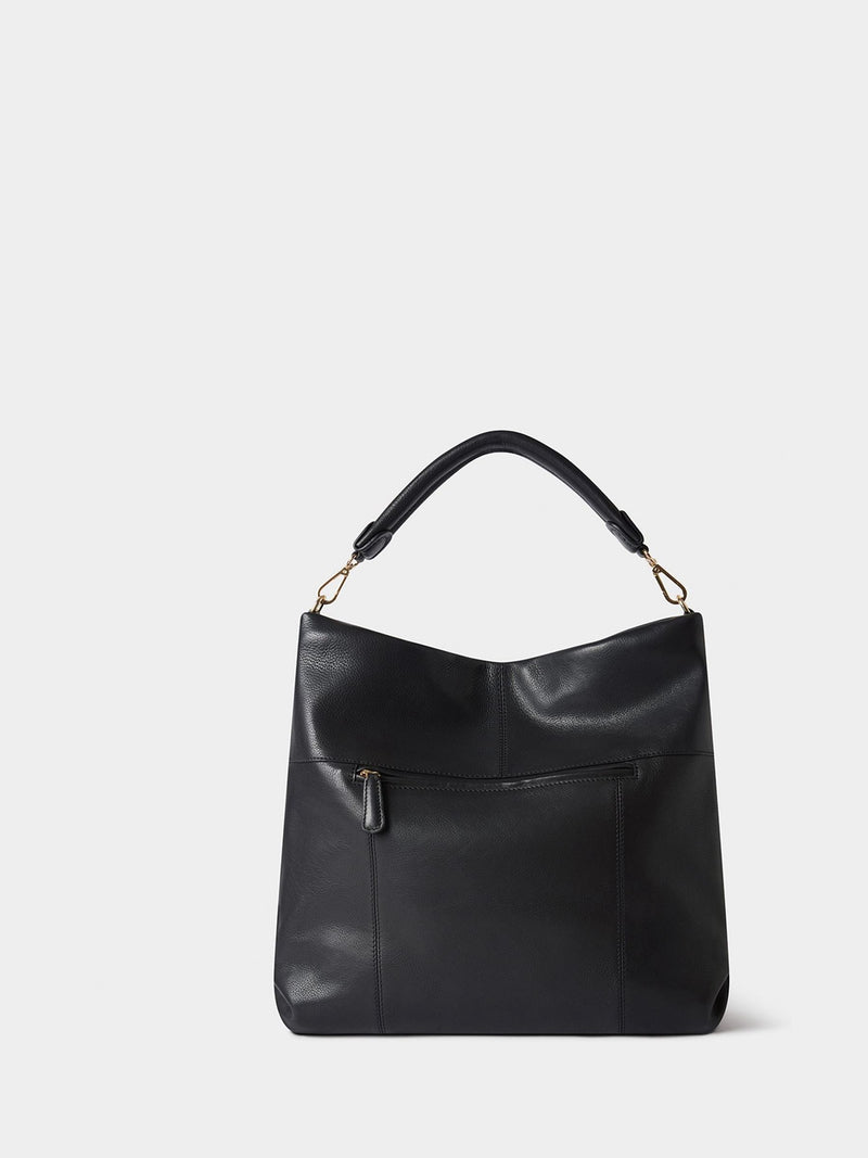 Osprey London Large Carina Hobo black leather bag - British product