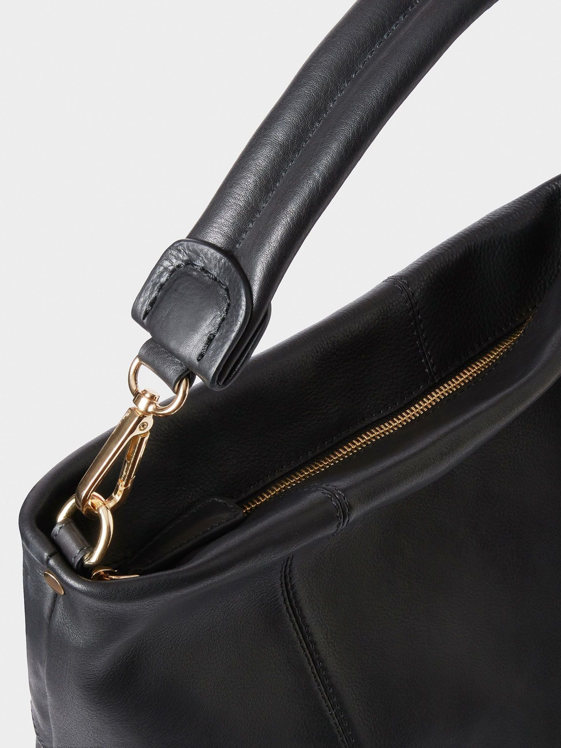 Osprey London Large Carina Hobo black leather bag - British product