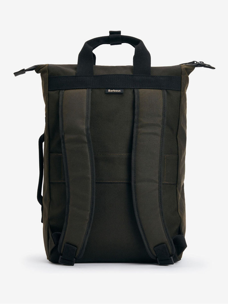 Barbour Dark Green Field Wax Backpack, imported from the UK