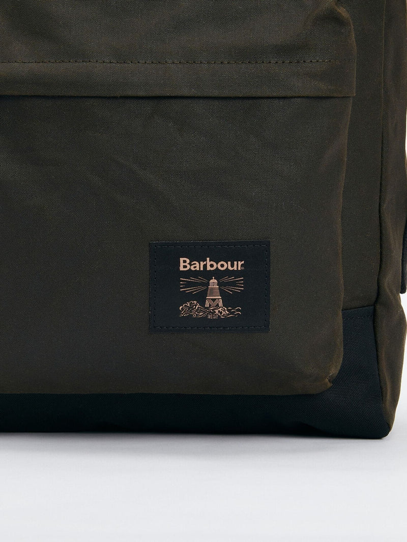 Barbour Dark Green Field Wax Backpack, imported from the UK