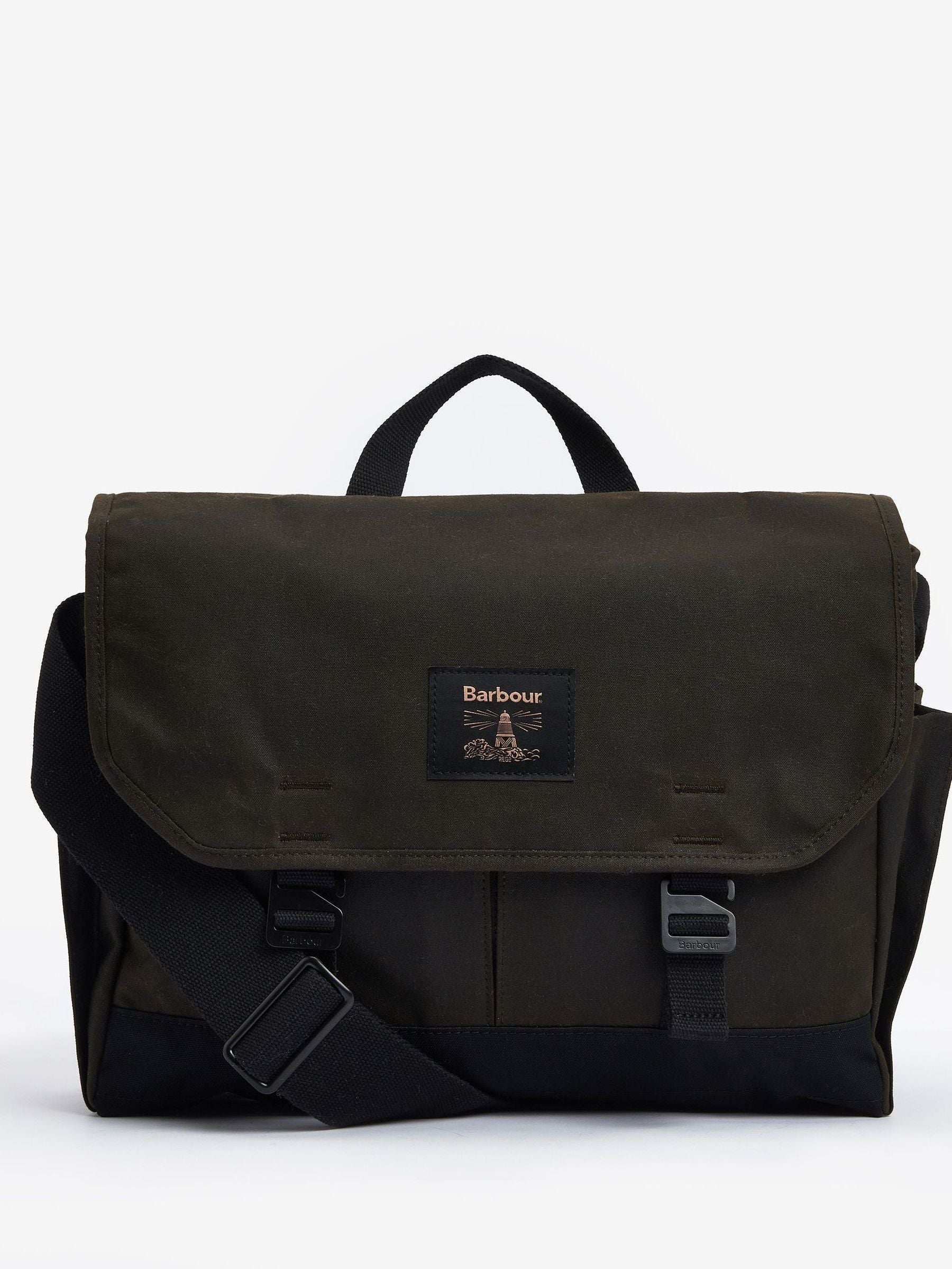 Barbour green wax messenger bag, UK version