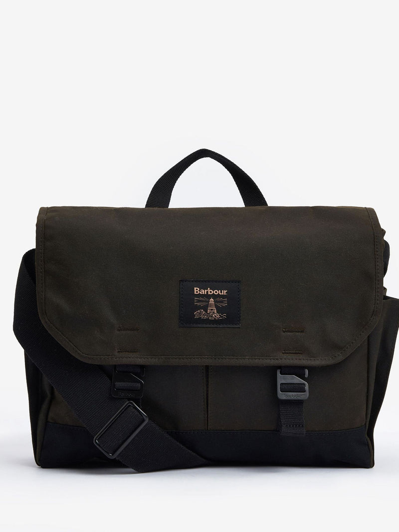 Barbour green wax messenger bag, UK version