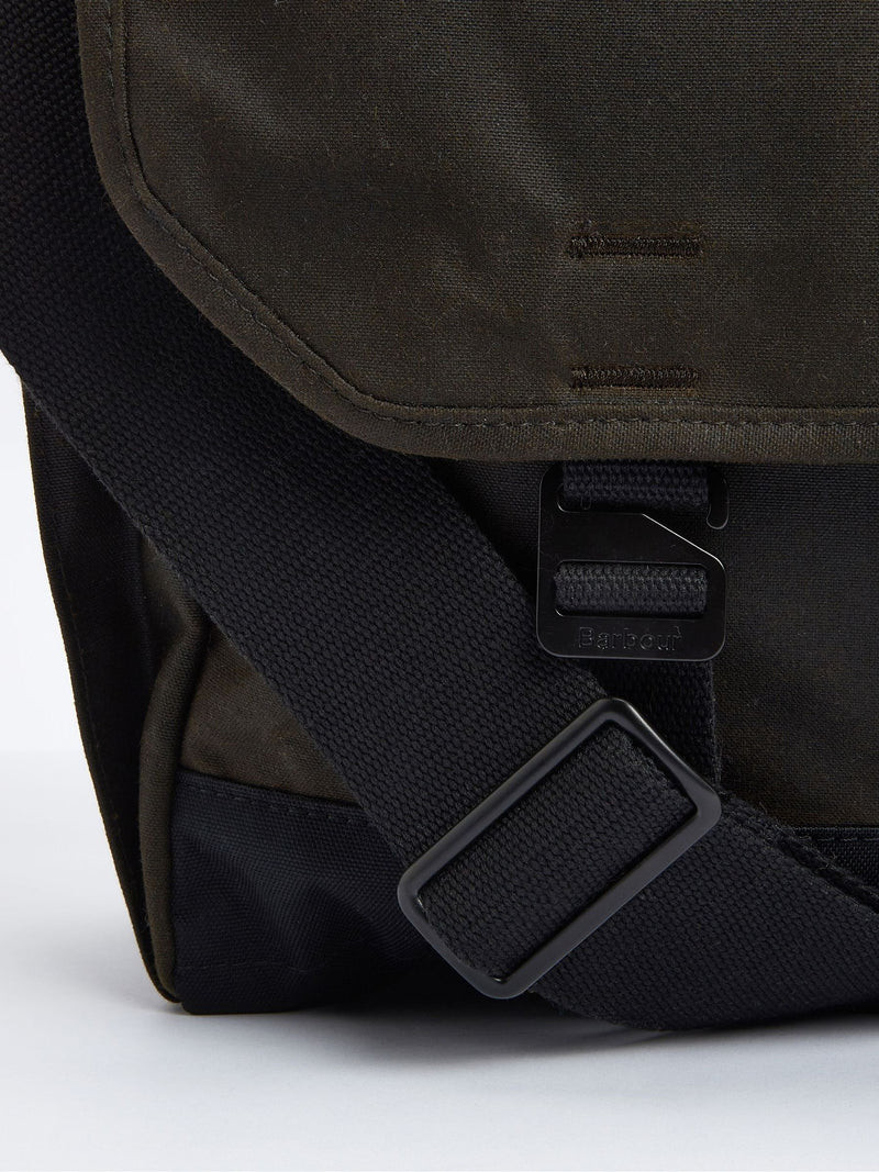 Barbour green wax messenger bag, UK version