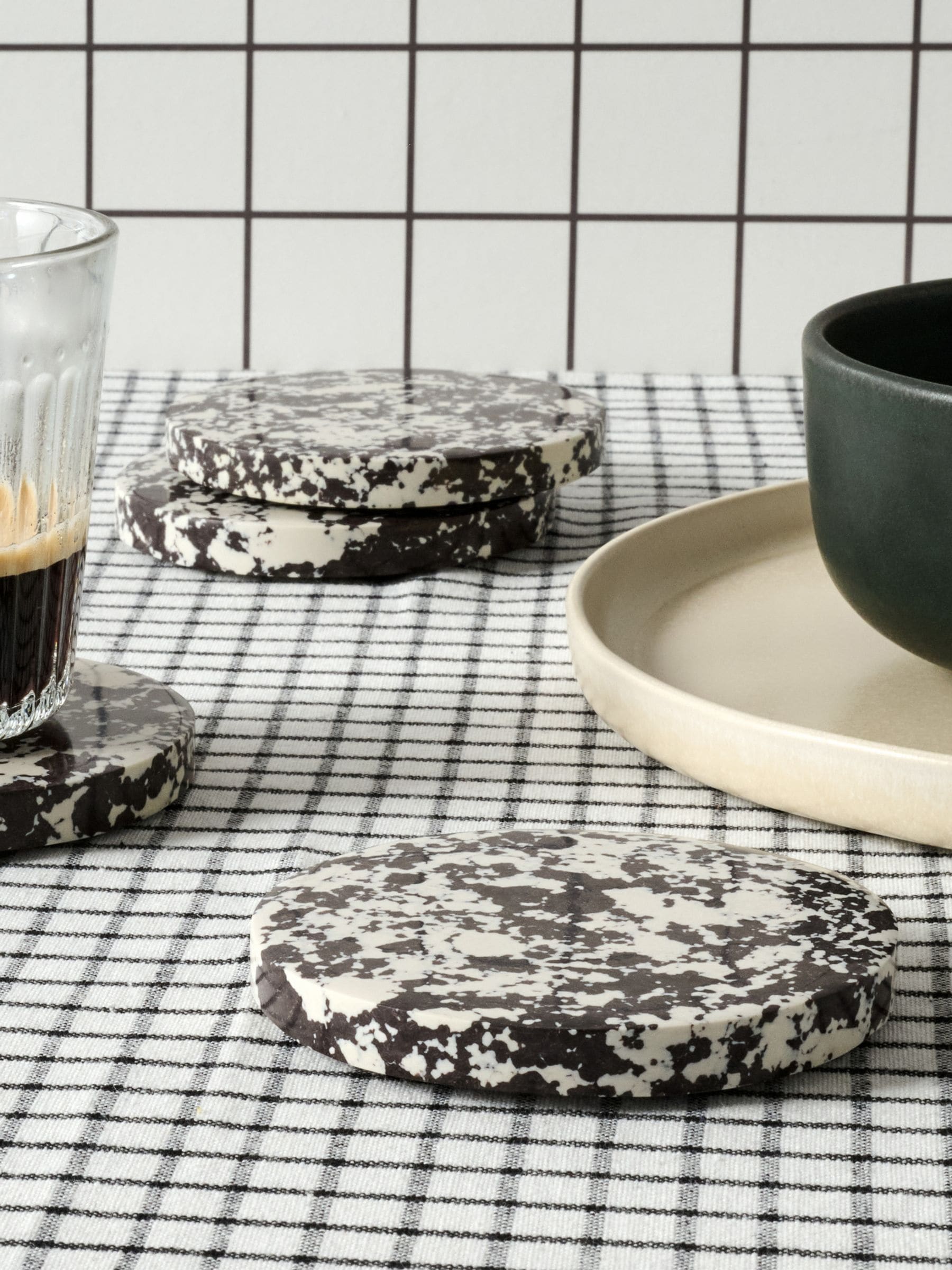 Curateology Black Rock Coasters Set of 8 - British product