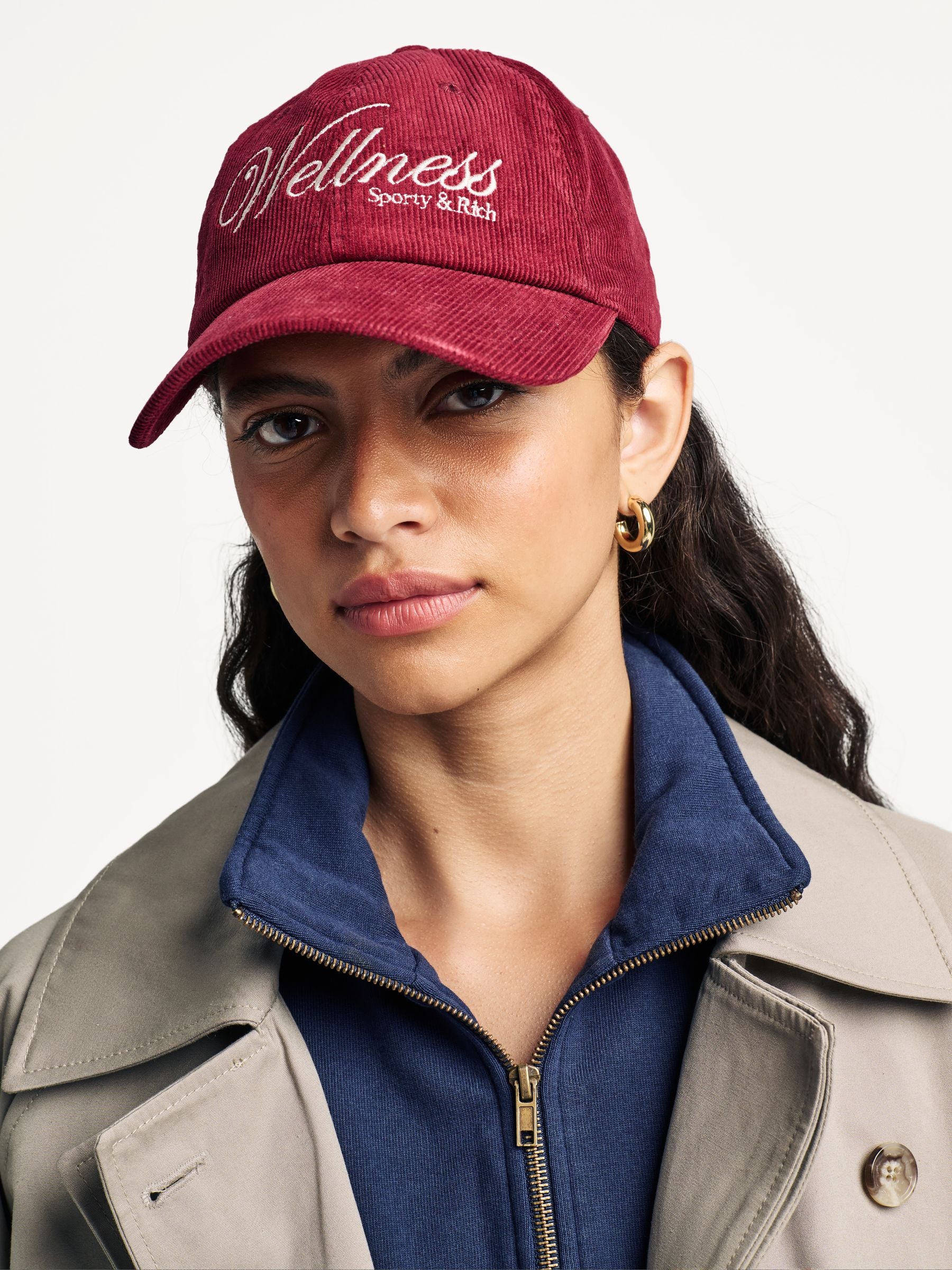 Sporty & Rich red corduroy hat (British brand)