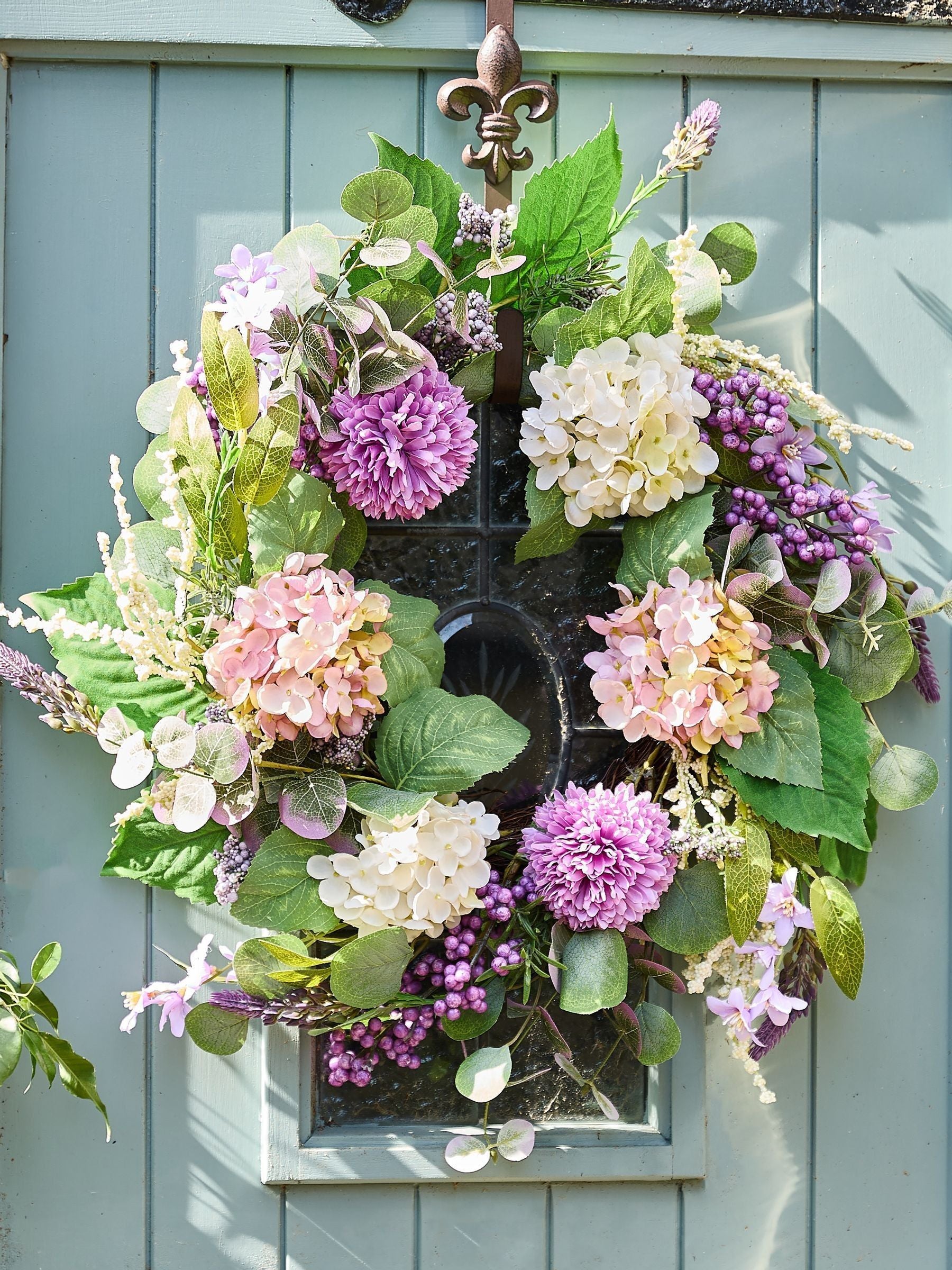 Dibor Purple Morea artificial floral wreath 60cm, UK version