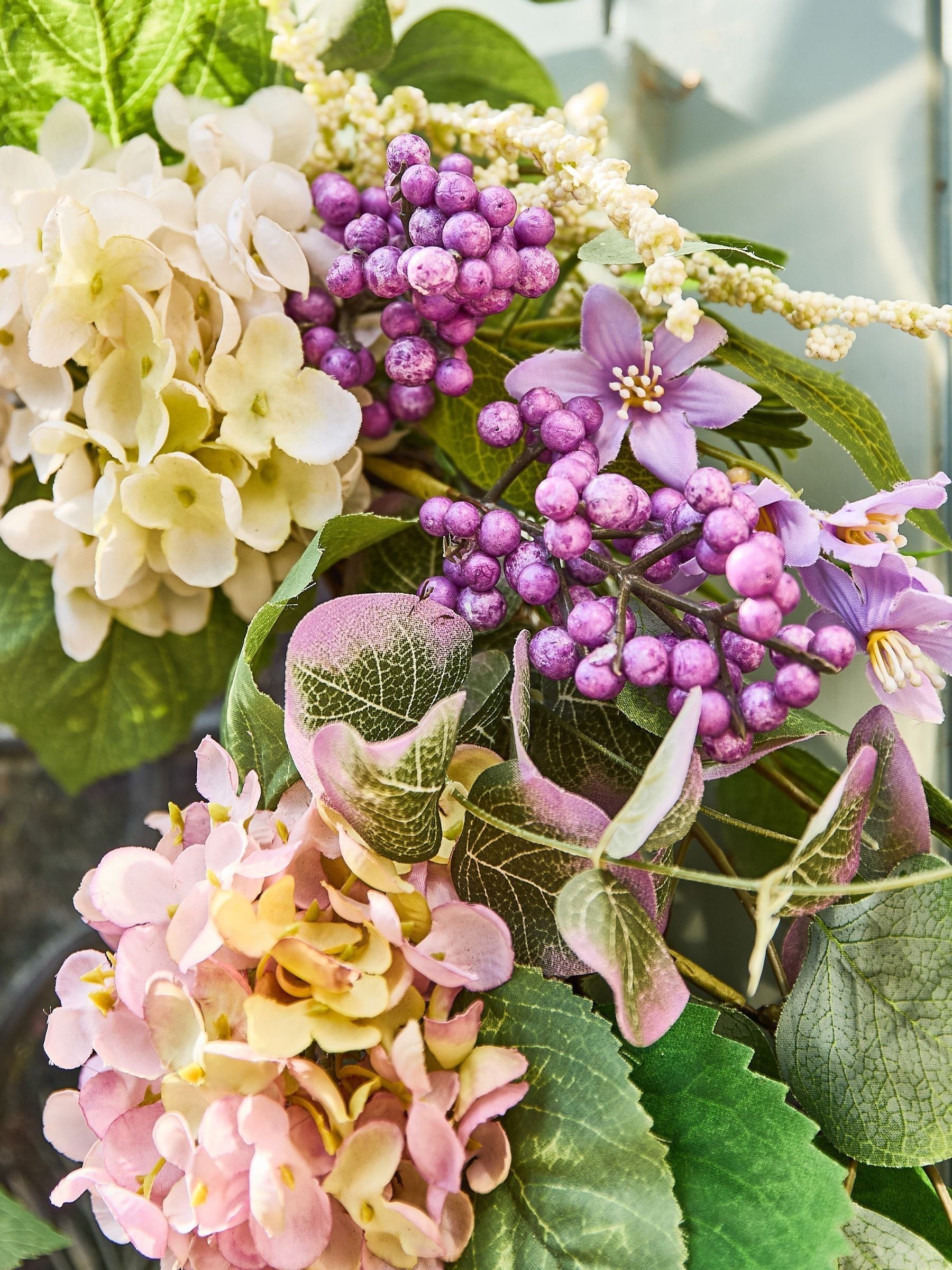Dibor Purple Morea artificial floral wreath 60cm, UK version