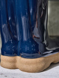 Dibor Blue Wellington small planter ceramic boot, UK version