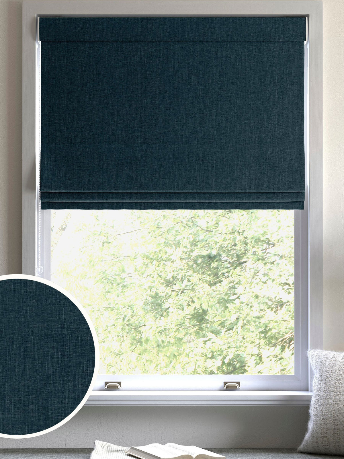 Next Roman Blind Peacock Blue Bellum (British brand)