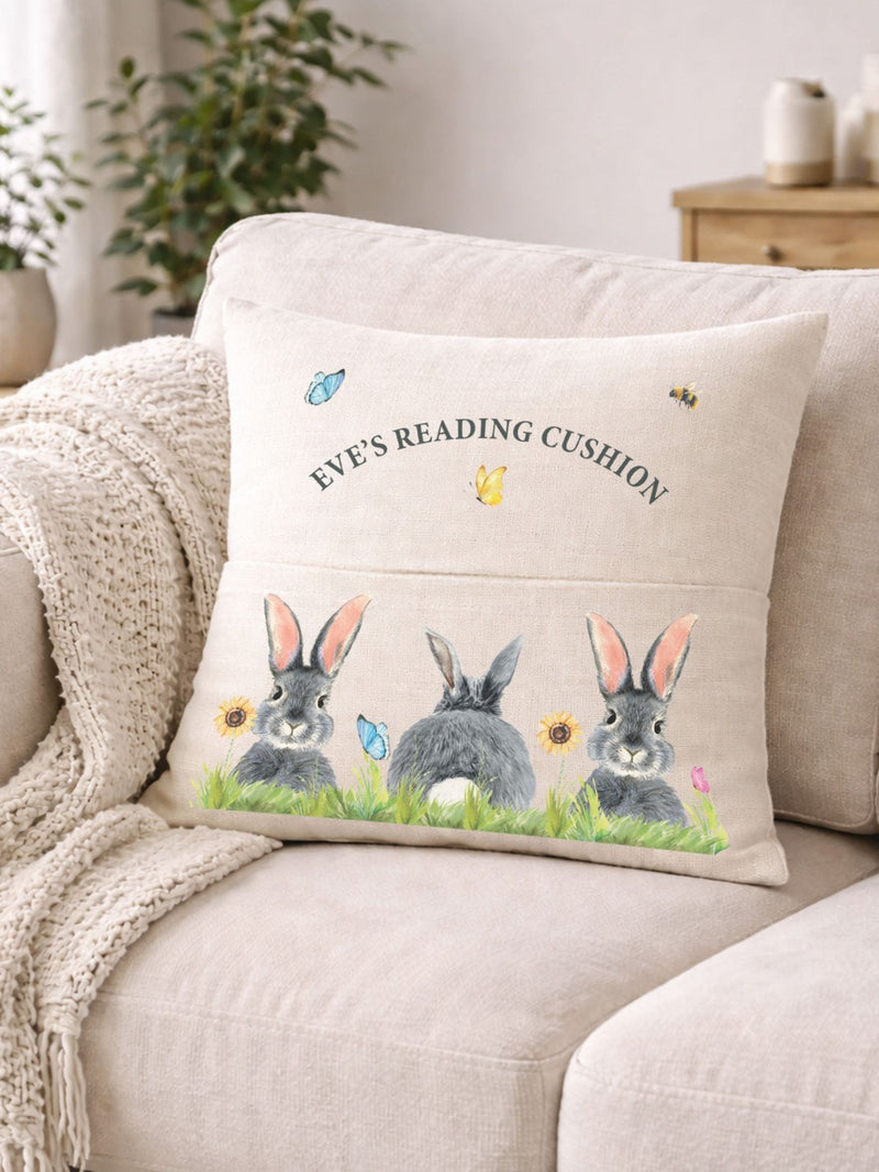 Loveabode cotton pocket book cushion 40x40cm (British brand)