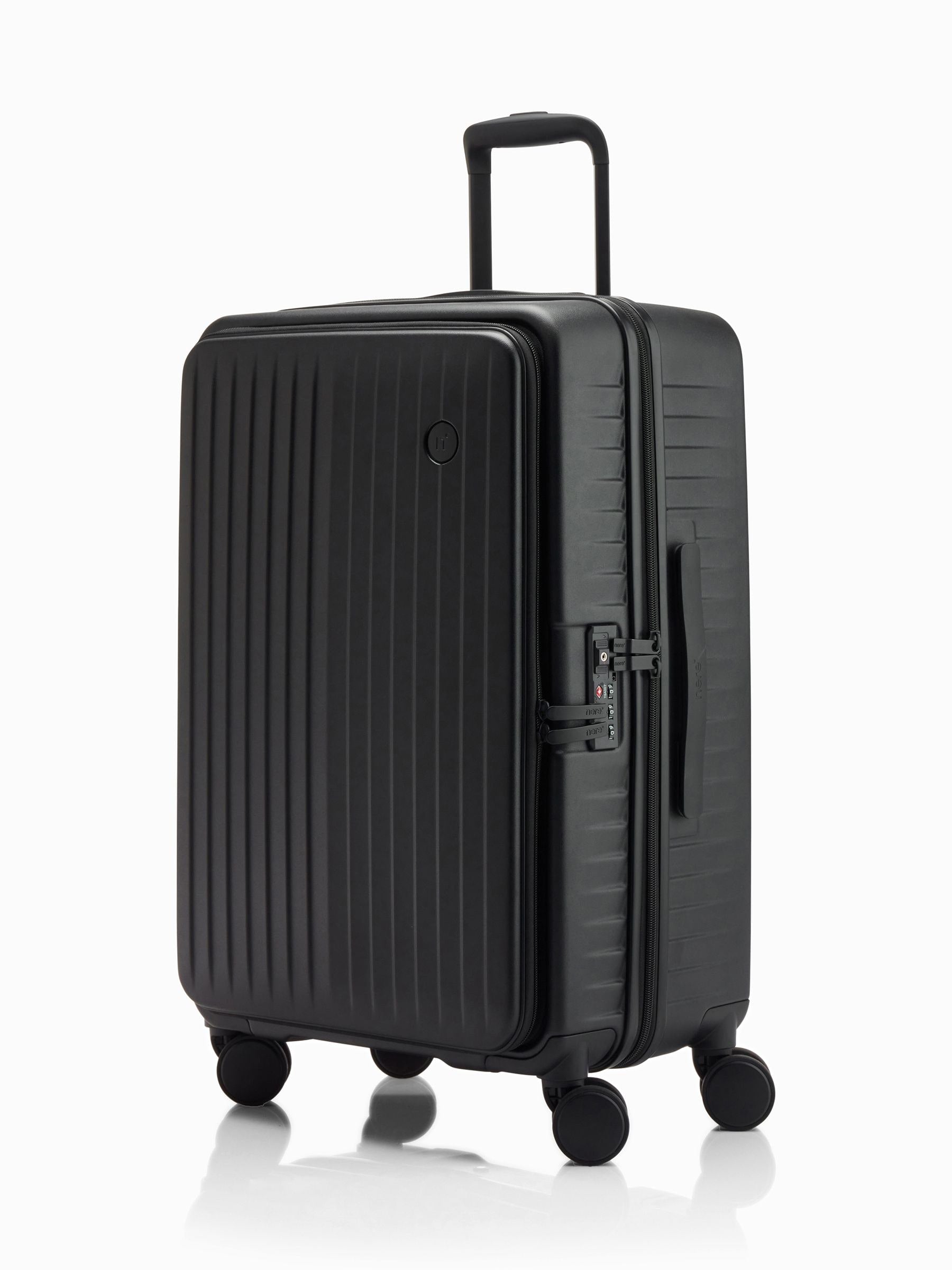 Nere Black Venture Dual Open suitcase 65cm, imported from the UK
