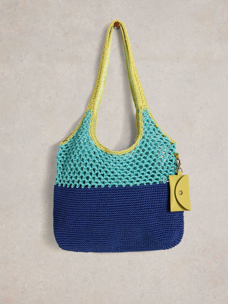 White Stuff Pink/Brown Christe Crochet Shopper Bag