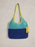 White Stuff Pink/Brown Christe Crochet Shopper Bag