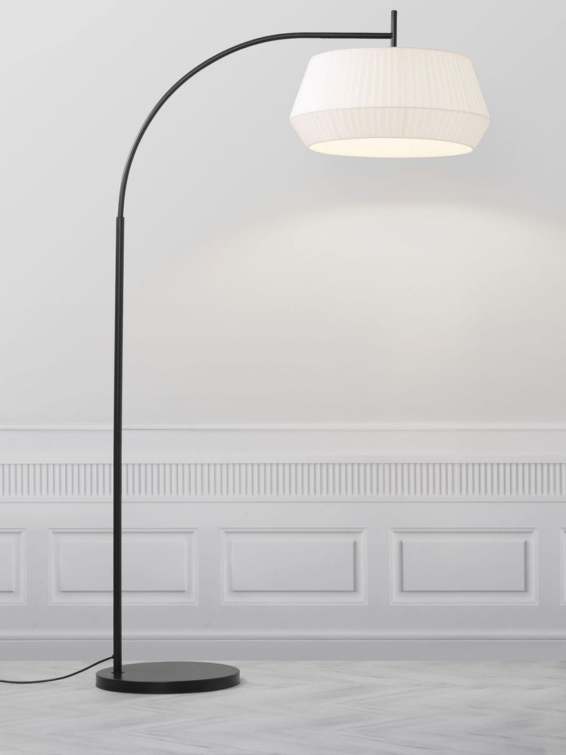 Nordlux Dicte floor lamp with handtied cotton shade 41cm UK version