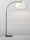 Nordlux Dicte floor lamp with handtied cotton shade 41cm UK version
