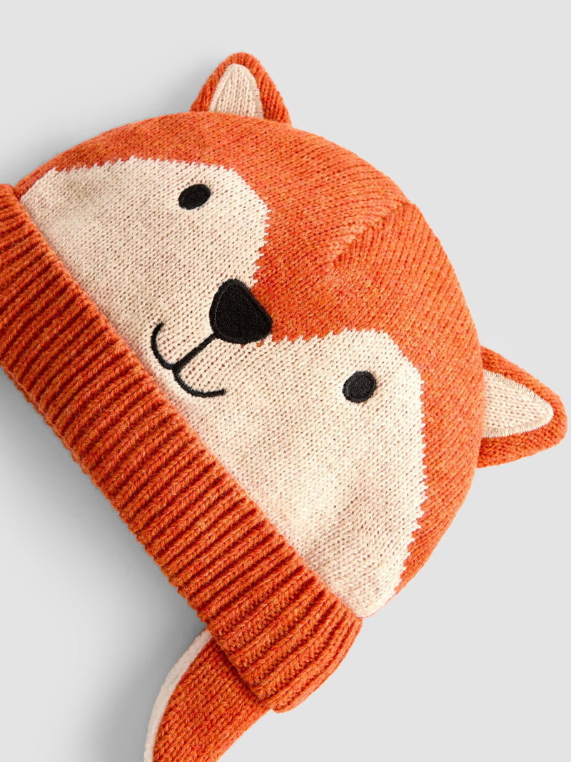 JoJo Maman Bébé fox hat rust orange, imported from the UK