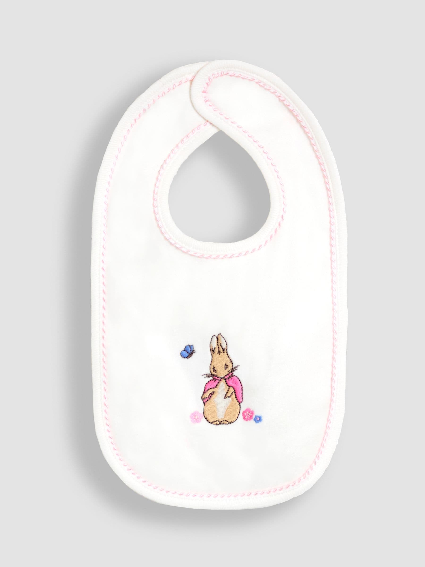 JoJo Maman Bébé pink floral Flopsy bibs 3-pack - British product