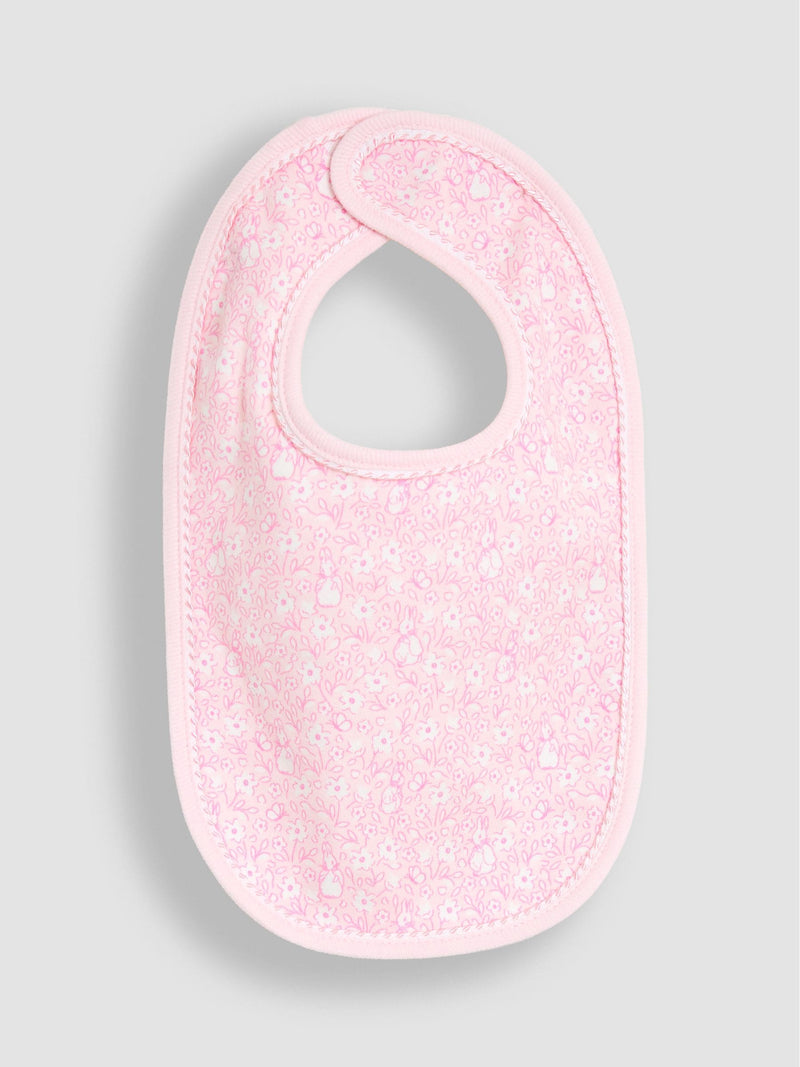 JoJo Maman Bébé pink floral Flopsy bibs 3-pack - British product
