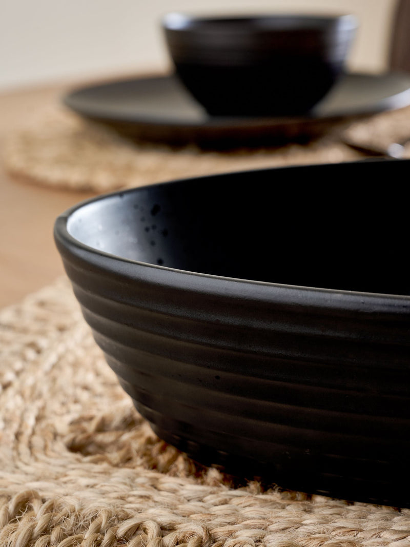 Bronx black two part stoneware serve dish - British brand