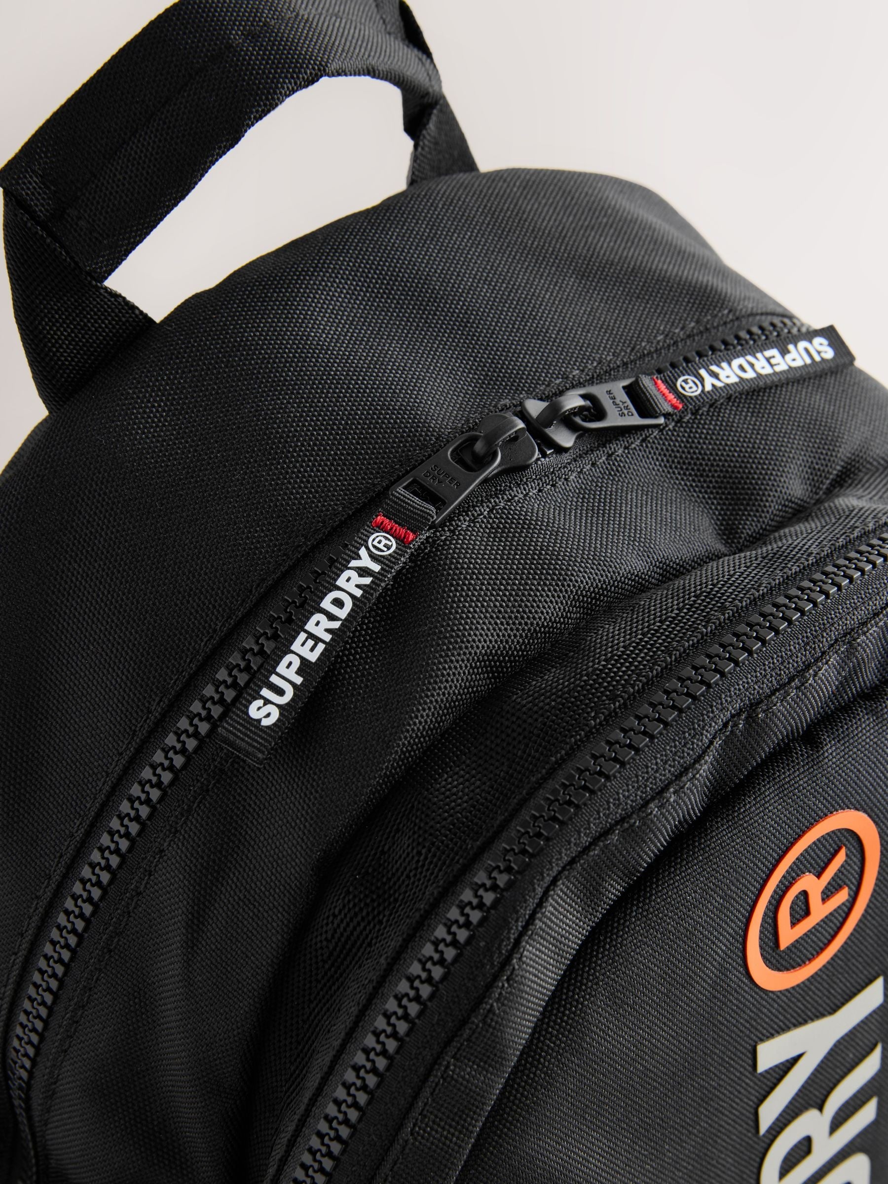 Superdry Black Back to School Logo Backpack (British brand)