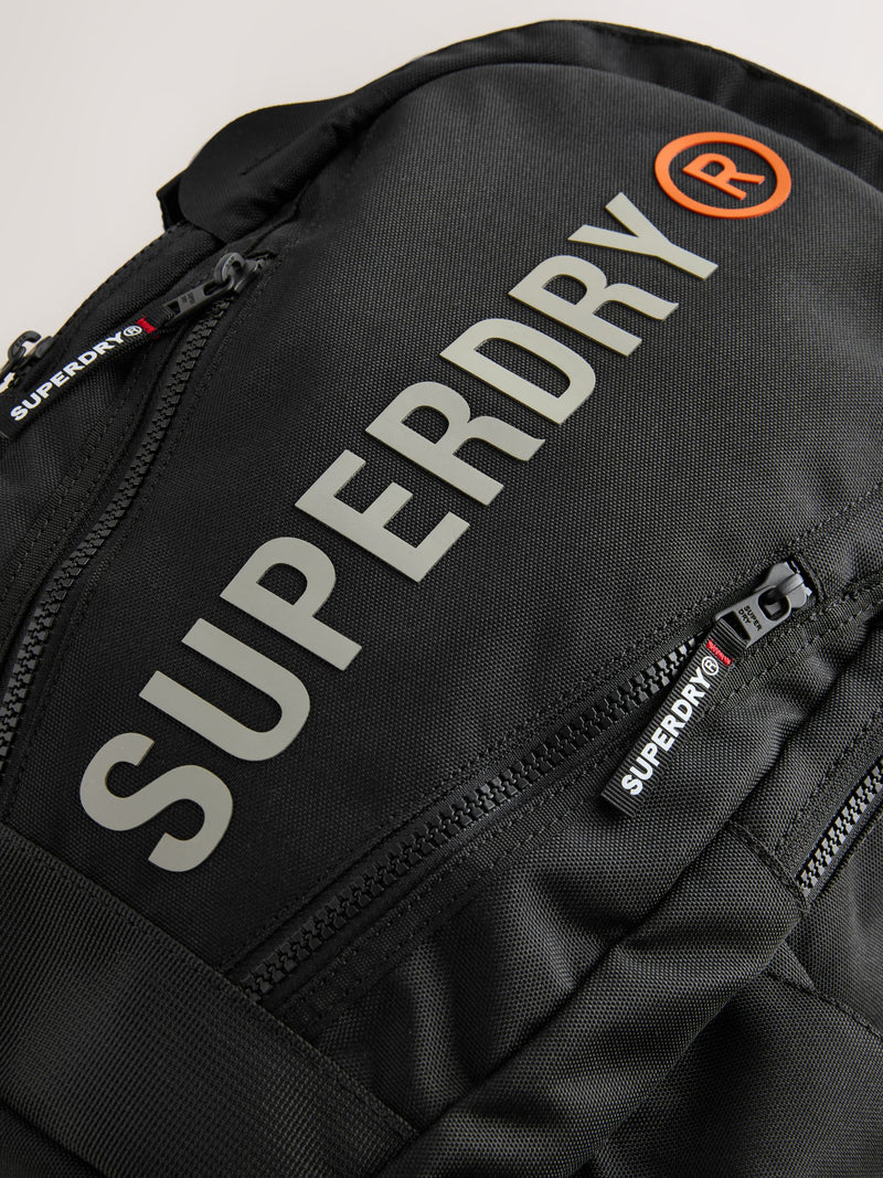 Superdry Black Back to School Logo Backpack (British brand)