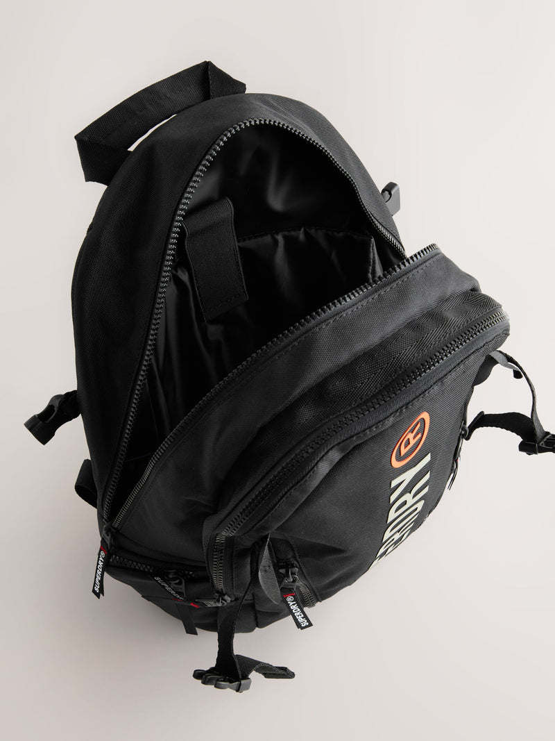 Superdry Black Back to School Logo Backpack (British brand)